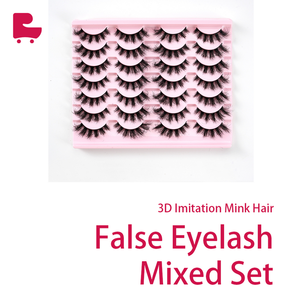 3D Imitation Mink Hair Mixed False Eyelash Volumizing Fourteen-Pair Eyelashes
