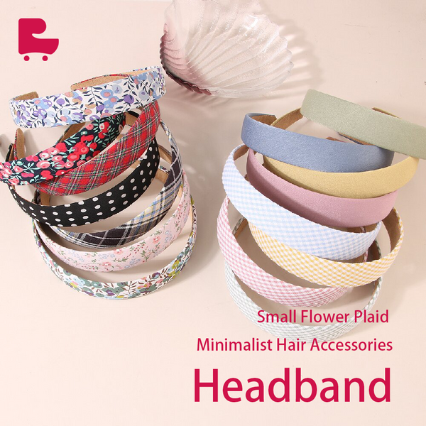 Minimalist Small Flower Plaid Headband Hair Accessories