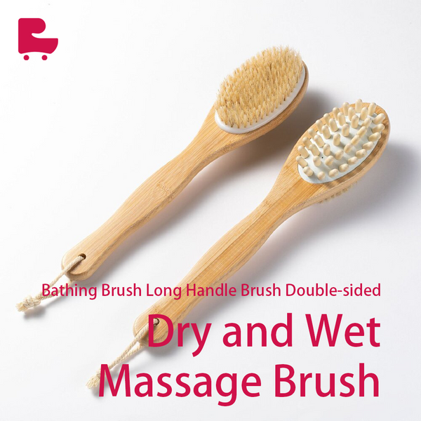 Bathing Brush Long Handle Brush Double-sided Massage Brush Dry and Wet Two-in-one