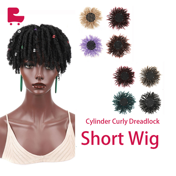 Cylinder Curly Dreadlock Short Hair Personality Hair Block