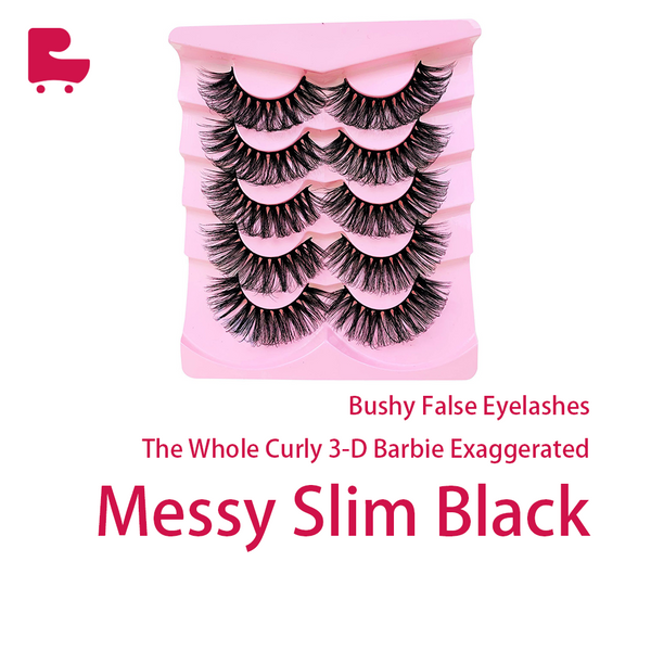 Bushy False Eyelashes The Whole Curly 3-D Barbie Exaggerated Messy Slim Black Five Pairs Of False Eyelashes