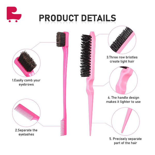 Styling Tools Eight-piece Set Steel Needle Comb Point Tail Comb Fluffing Comb Eyebrow Brush Braiding Hair Tools