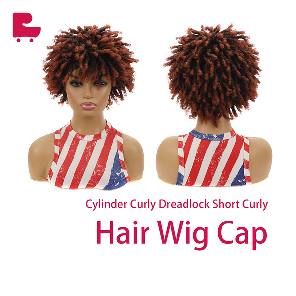 Cylinder Curly Dreadlock Short Curly Hair Wig Cap